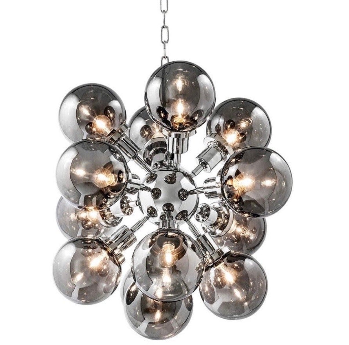 2x Eichholtz Ludlow Smoke Hanglampen, Huis en Inrichting, Ophalen, Zo goed als nieuw, Glas