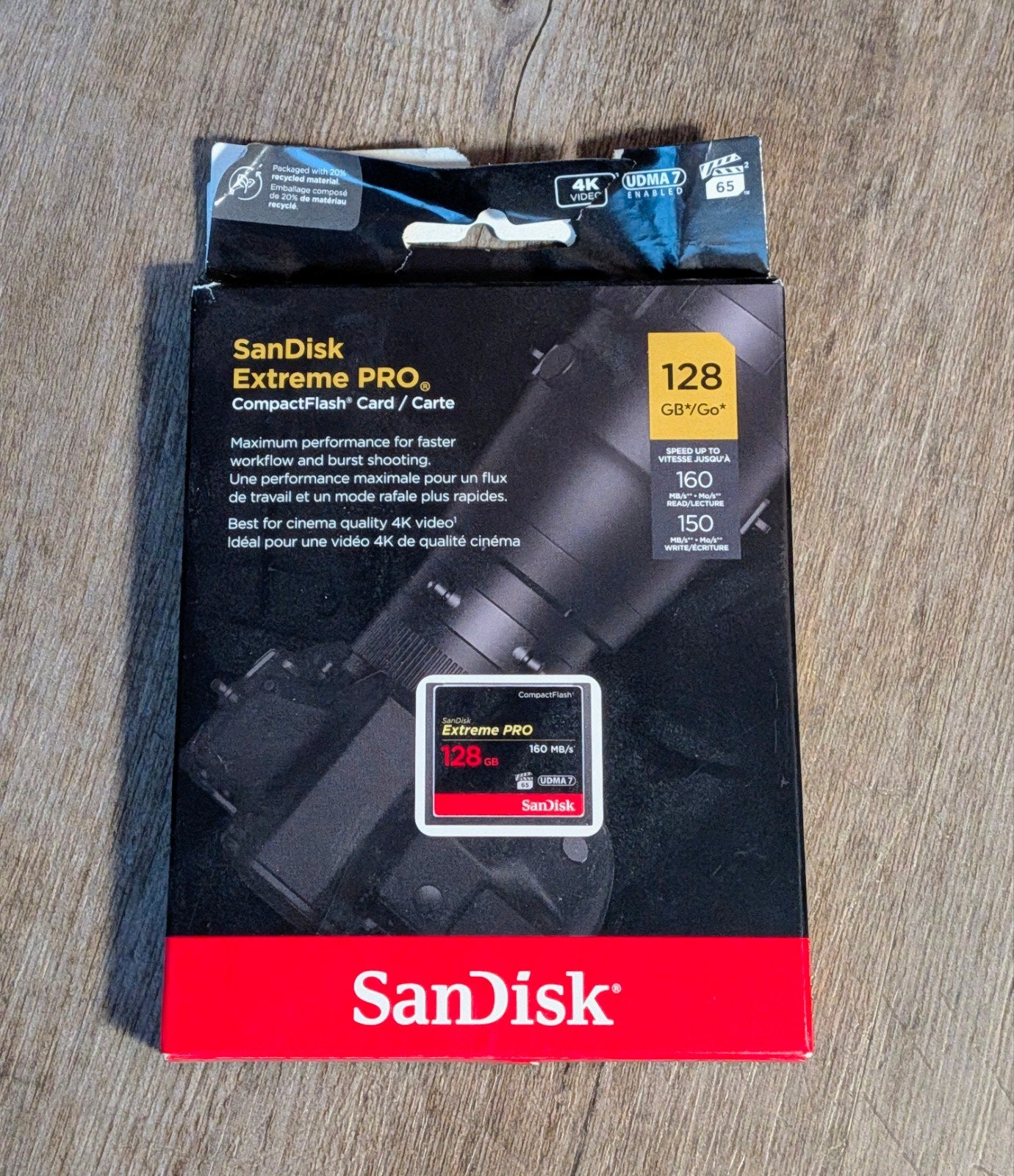 Sandisk Extreme PRO CompactFlash (CF) kaart 128GB, Audio, Tv en Foto, Fotografie | Geheugenkaarten, Nieuw, Ophalen of Verzenden