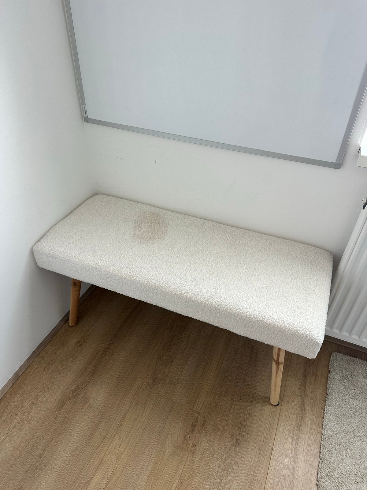 Bankje van teddy stof - Gebruikt met vlek, Huis en Inrichting, Ophalen, Gebruikt, 50 tot 75 cm, 100 tot 125 cm