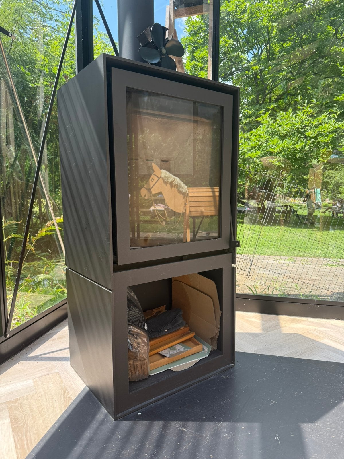 Barbas Box 9kw houtkachel (zgan), Ophalen, Houtkachel, Zo goed als nieuw, Inbouw