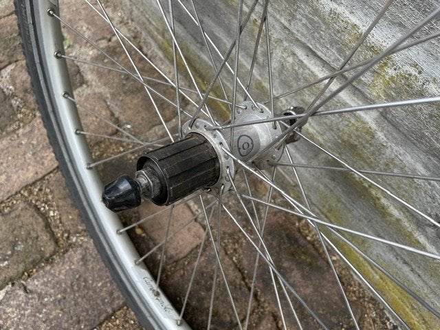 Sachs Quartz achternaaf en Campagnolo 26 inch velg