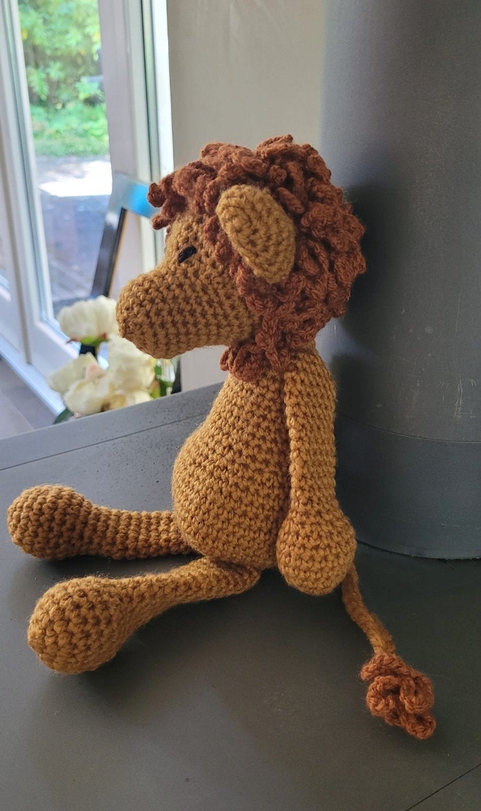 Gehaakte leeuw knuffel - handgemaakt en uniek, Overige merken, Ophalen of Verzenden, Zo goed als nieuw, Middelgroot (20 tot 80 cm)