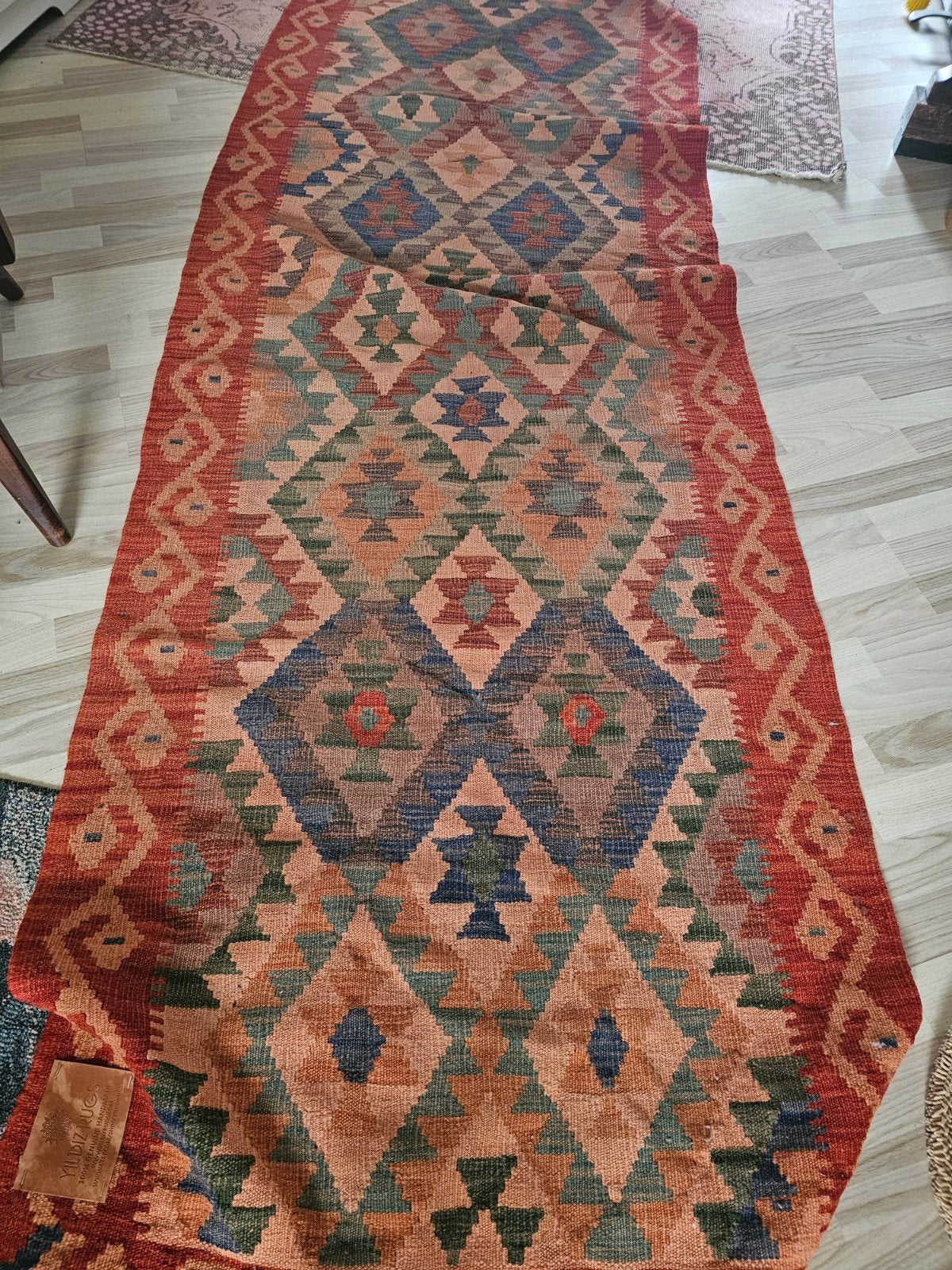 Yildiz rugs kelim kleed loper 3.10 x 94 cm, Huis en Inrichting, 200 cm of meer, Zo goed als nieuw, Rechthoekig, 50 tot 100 cm