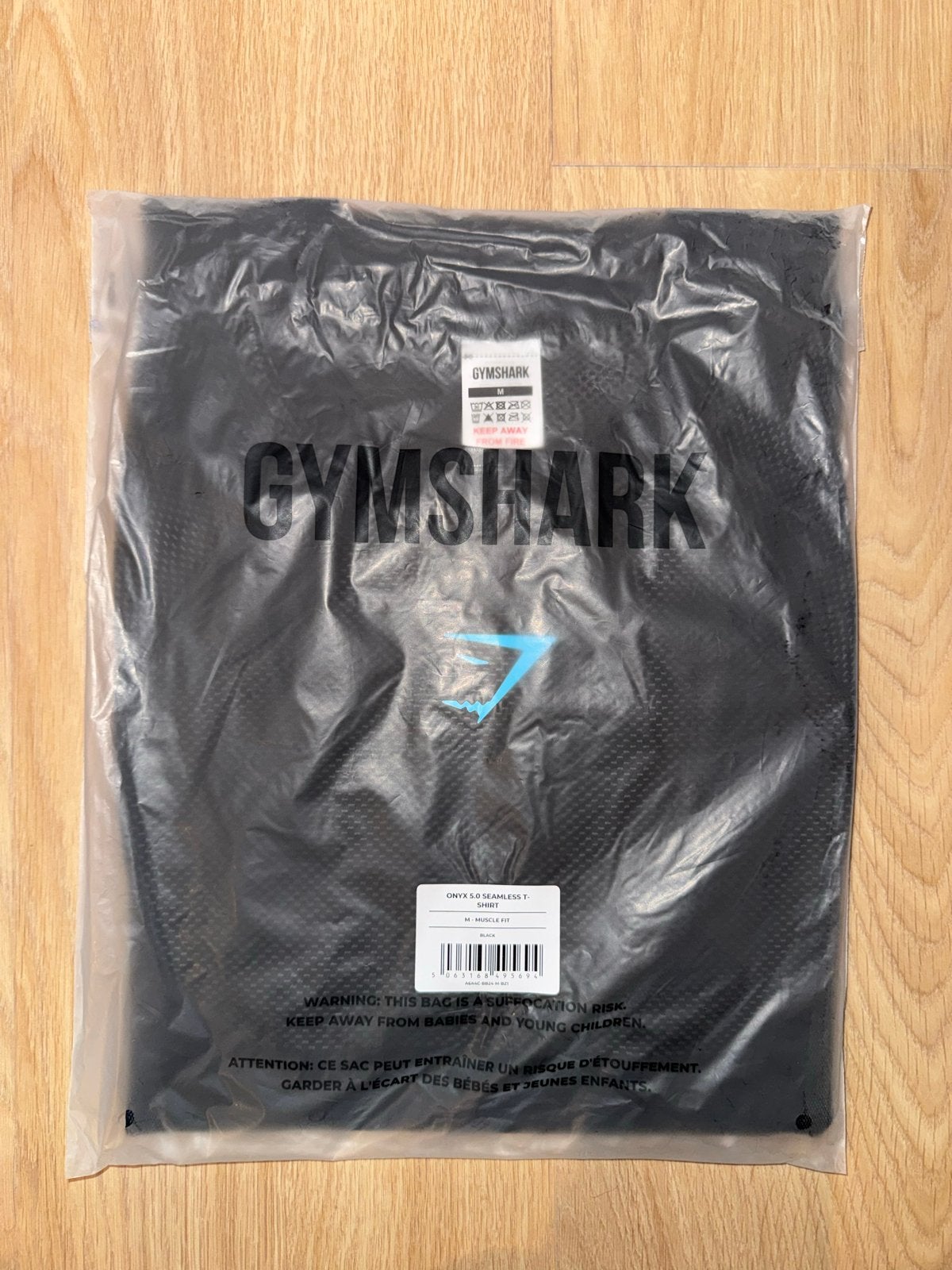 Gymshark Onyx 5.0 Seamless T-Shirt Black Onyx Grey Maat M, Ophalen, Fitness, Maat 48/50 (M), Zwart