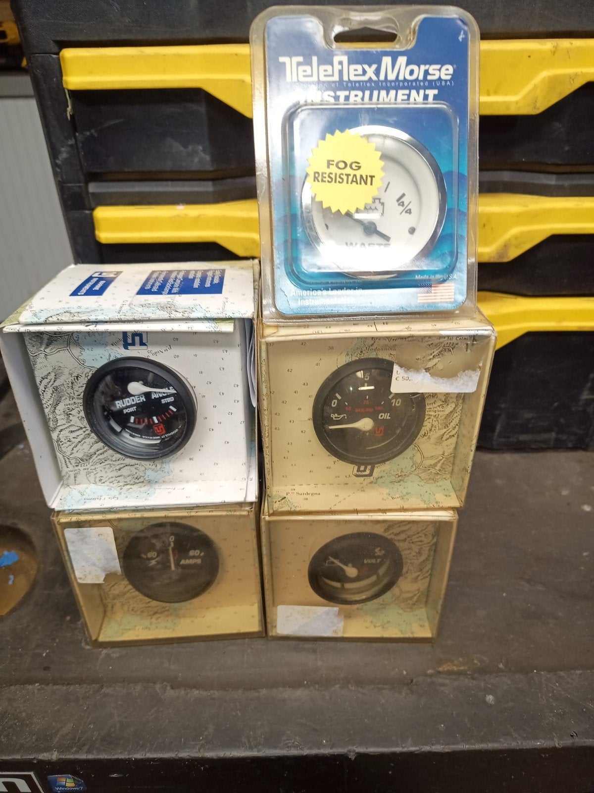 meters boot dashboard oliedruk , volt , ampère en  roerstan, Ophalen of Verzenden, Nieuw, Motor en Techniek, Zeilboot of Motorboot