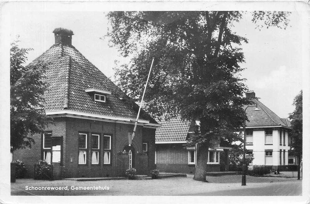 304-041-045 Schoonrewoerd Gemeentehuis, Verzenden, Voor 1920, Utrecht