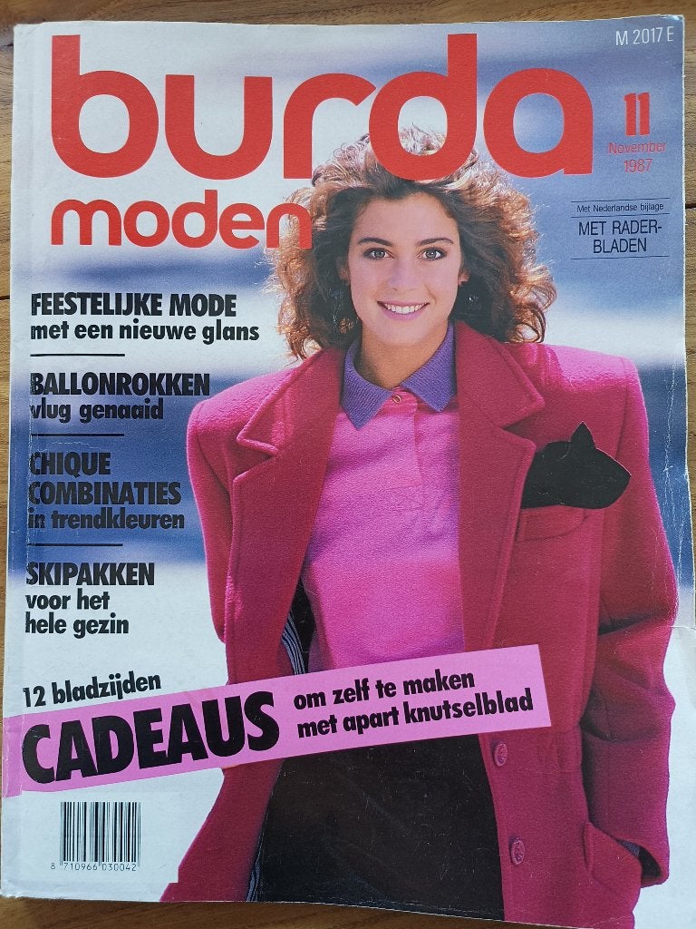 Burda november 1987 vintage mode naaien patronen, Ophalen of Verzenden, Zo goed als nieuw, Vrouw, Burda