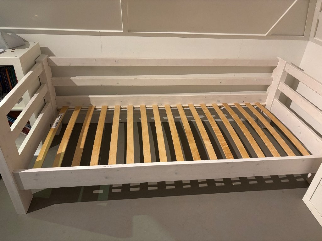 Bedombouw, Huis en Inrichting, Slaapkamer | Bedden, Ophalen, Eenpersoons, Wit, Zo goed als nieuw