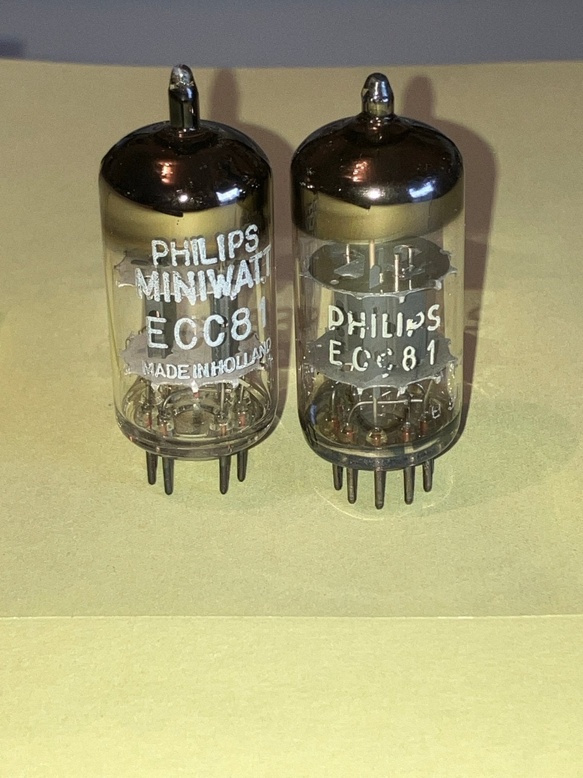 Philips (1x Miniwatt) ECC81 Radiobuizen (2 stuks), Ophalen of Verzenden, Gebruikt, Overige typen