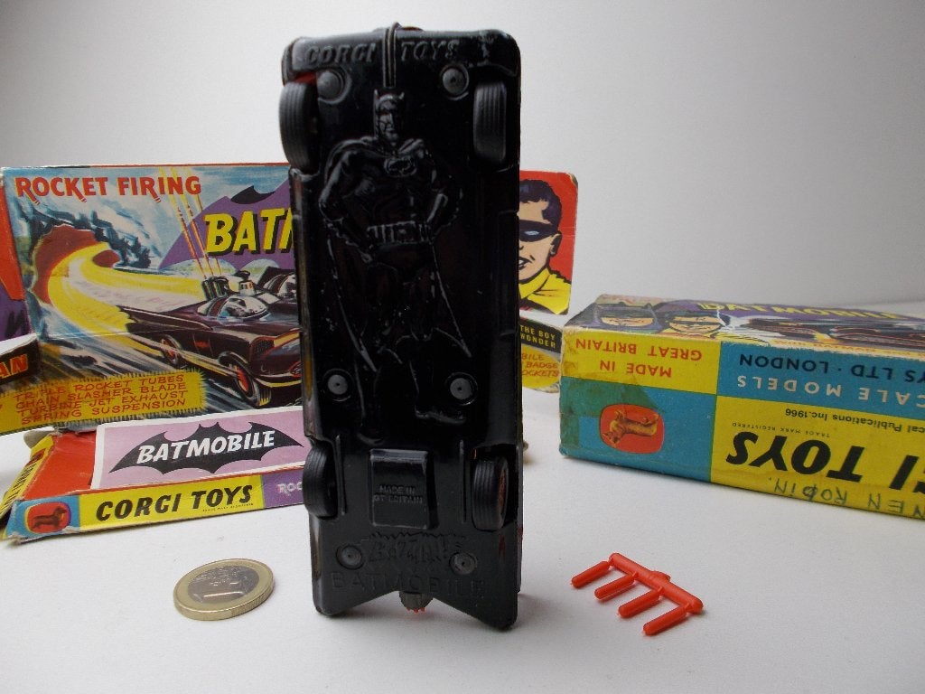 1966 Corgi Toys 267 BATMOBILE + ORIGINELE DOOSJES! (-B-), Ophalen of Verzenden, Zo goed als nieuw, Auto, Corgi