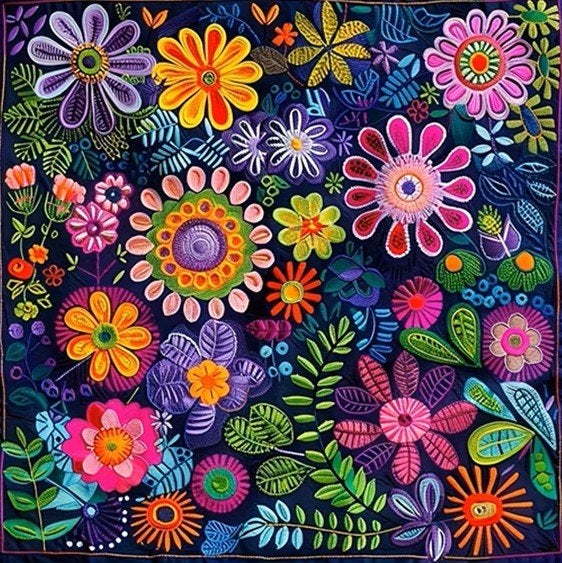 30x30cm Diamond Painting fantasie bloemen nr 310, Abstract, Verzenden, Nieuw, Meerkleurig