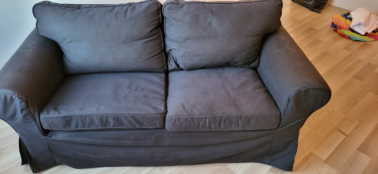 ikea bank zwart, type Ektorp, Ophalen, Gebruikt, Tweepersoons, 75 tot 100 cm
