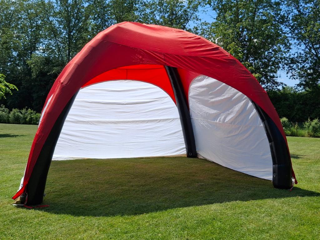 Opblaasbaar paviljoen/ evenemententent (rood/wit), Ophalen, Tot en met 4