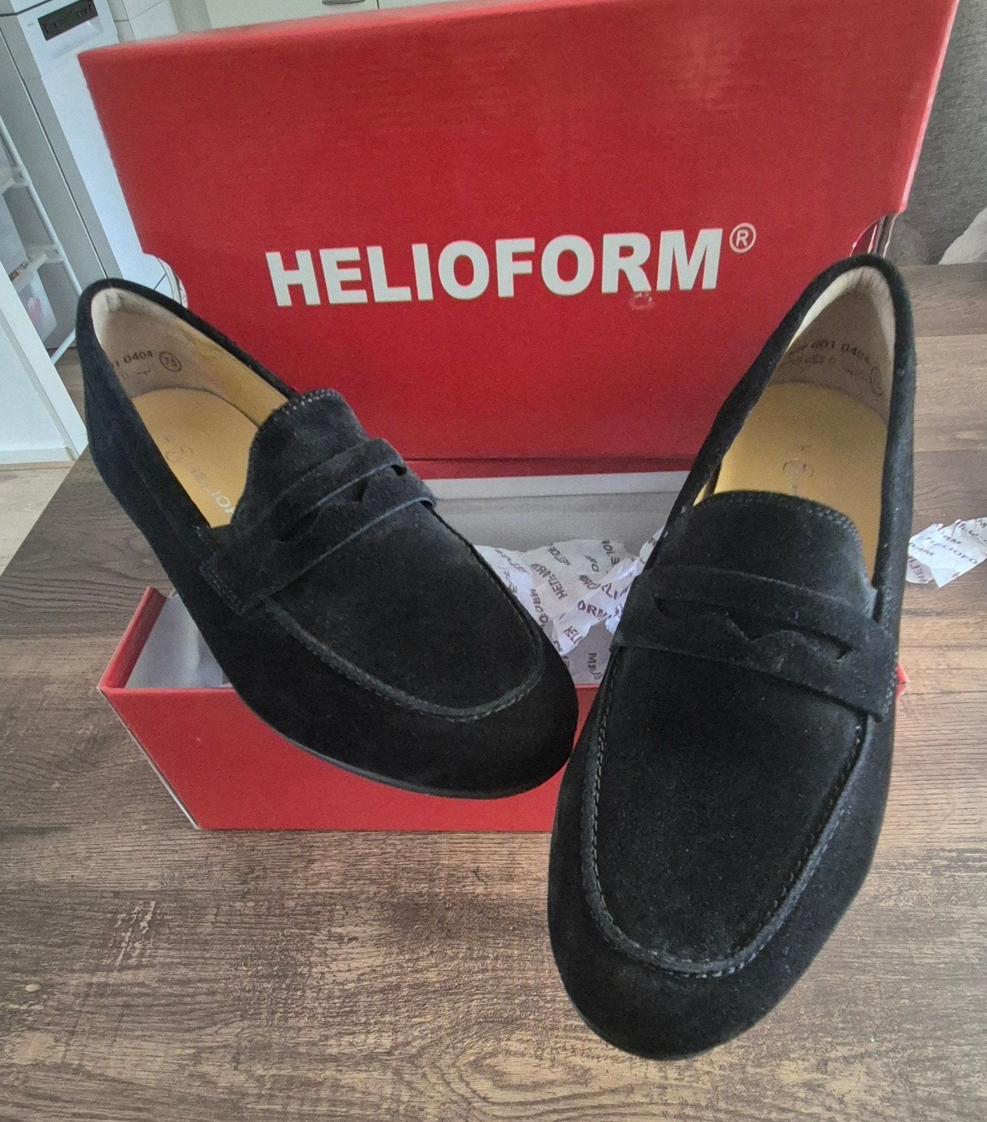 Heliform mocassins / instappers maat 7,5 / 42, Ophalen of Verzenden, Zo goed als nieuw, Zwart, Loafers