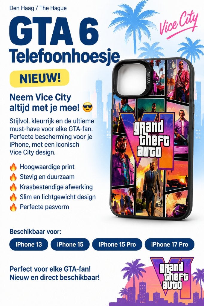 Telefoonhoesje GTA6, Grand Theft Auto 6 voor iPhone, Spelcomputers en Games, Avontuur en Actie, 1 speler, Nieuw, Ophalen of Verzenden
