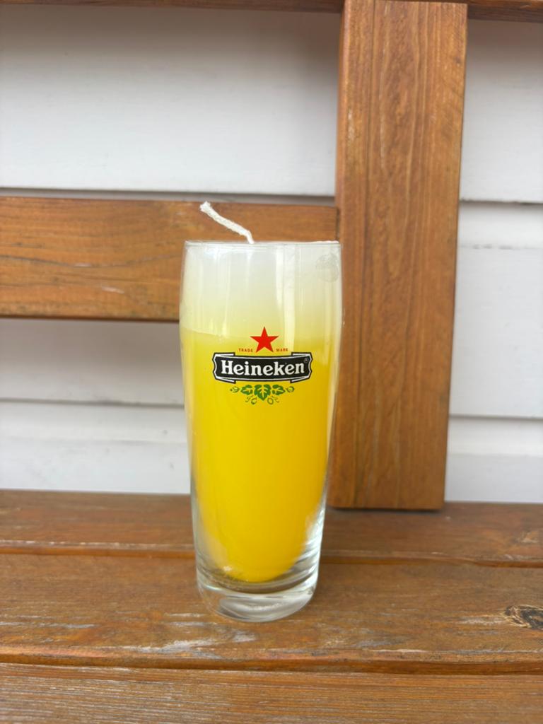 Heineken bier bierkaars - bierglas kaars | cadeau idee, Verzamelen, Biermerken, Ophalen of Verzenden, Zo goed als nieuw