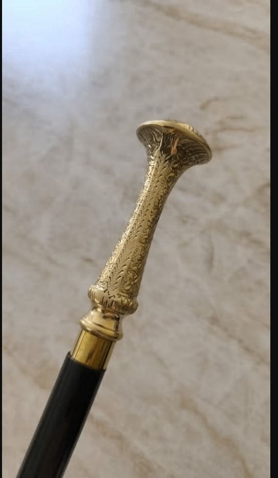 92 cm Victoriaanse wandelstok nieuw goudkleurige handgreep, Ophalen, Opvouwbaar, Nieuw
