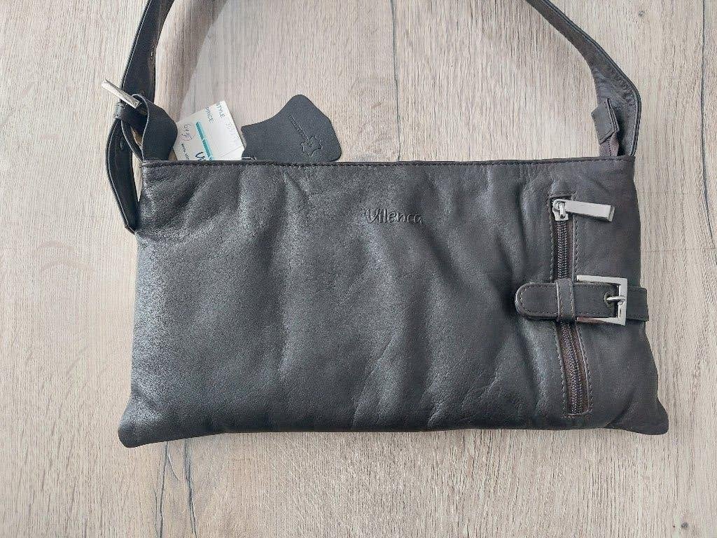 Bruine leren damestas Vilenca - Nieuw, Sieraden, Tassen en Uiterlijk, Tassen | Damestassen, Ophalen of Verzenden, Nieuw, Bruin