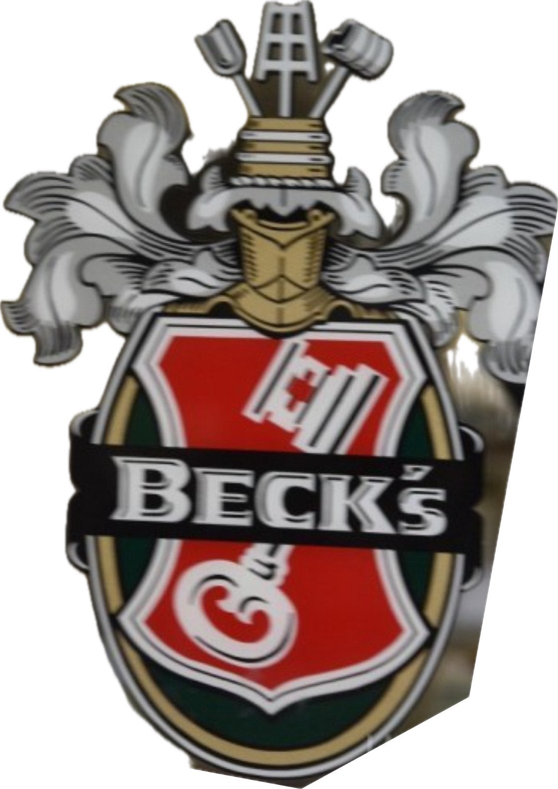 Vintage Beck's Bier Reclame Spiegel - Product of Germany, Verzamelen, Ophalen of Verzenden, Gebruikt, Reclamebord, Plaat of Schild