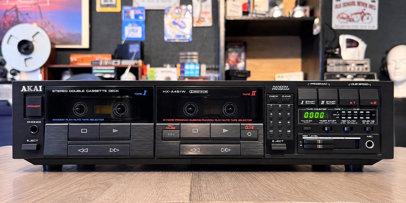 Akai HX-A451W • Double Cassette Deck • serviced • GARANTIE, Ophalen of Verzenden, De kempen 18, Akai, Info@ricks-audio.com