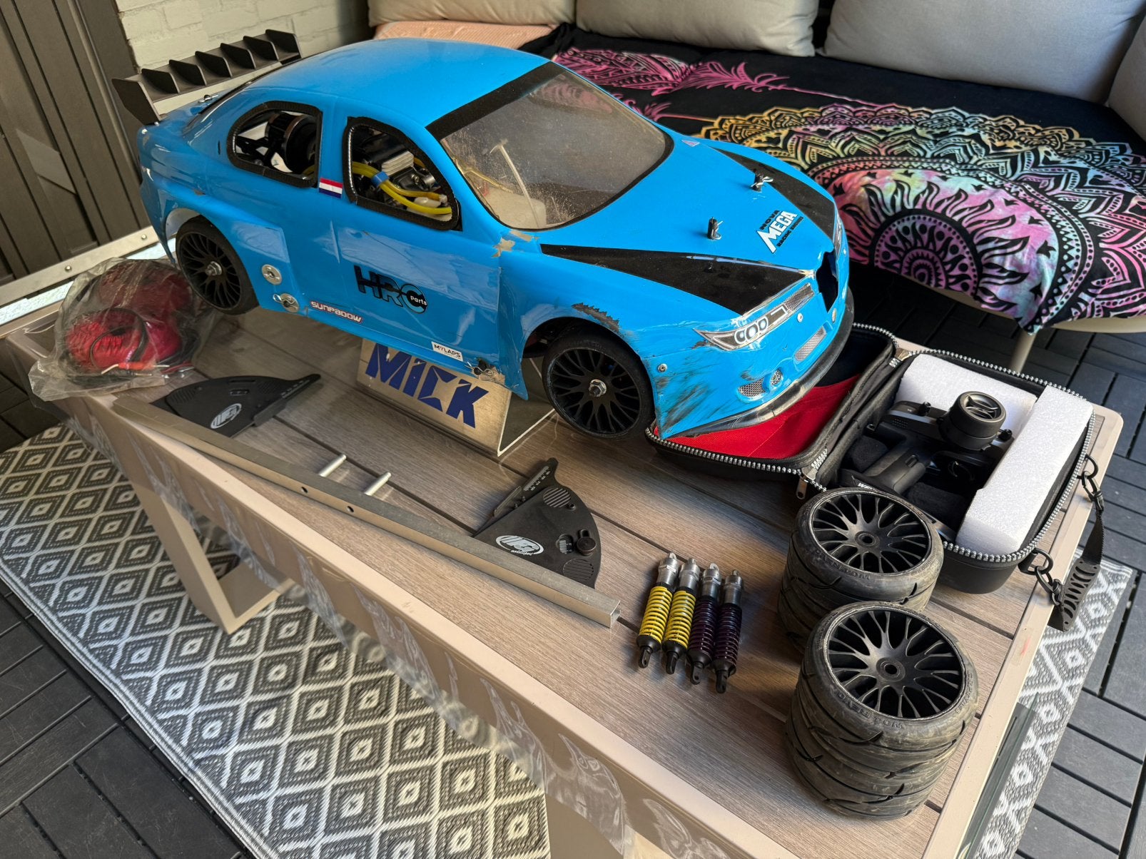 FG Onroad 510mm 4wd Zenoah G260rc1 Walbro, zender en extra’s, Ophalen, Gebruikt, 1:5 t/m 1:8, Auto