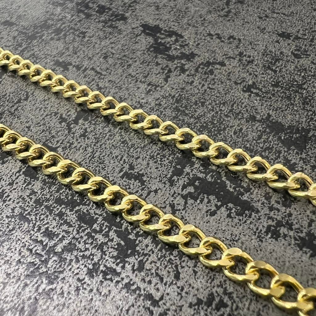 18 karaat gouden ketting cuban schakel massief, Ophalen of Verzenden, Zo goed als nieuw, Goud