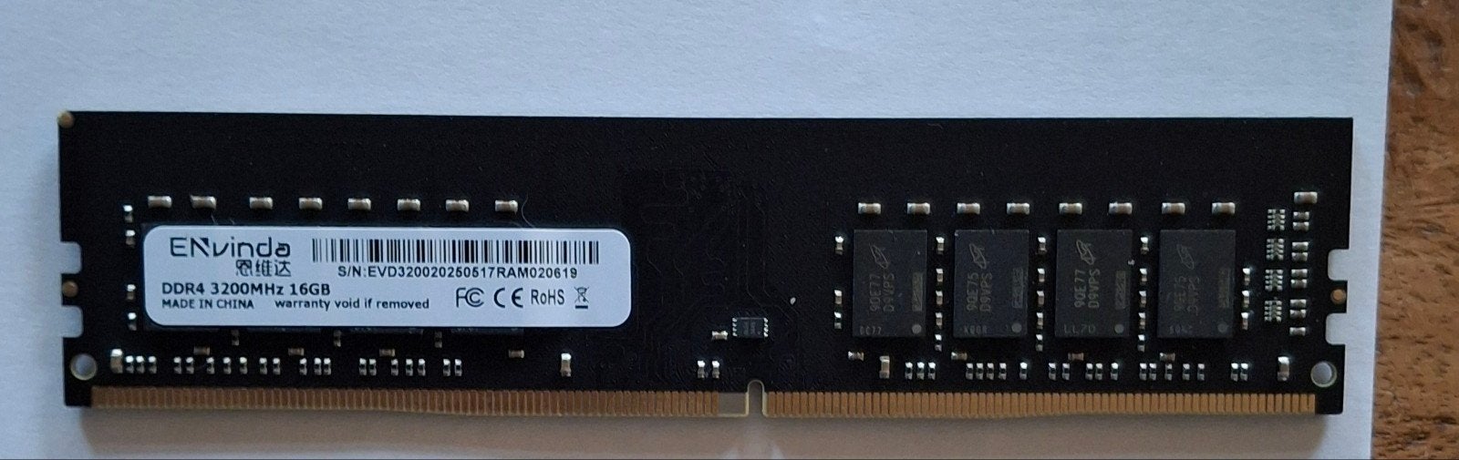 ENvinda DDR4 3200MHz 16GB RAM Geheugenmodule, Computers en Software, Ophalen, DDR4, Zo goed als nieuw, Desktop