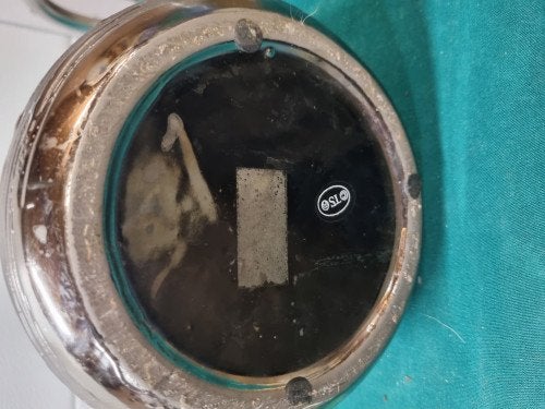 bloempot zilverkleurig gestreept, Ophalen of Verzenden, 'T Olde Gre-j, Info@toldegrej.nl, Endepoelstraat 20f Didam
