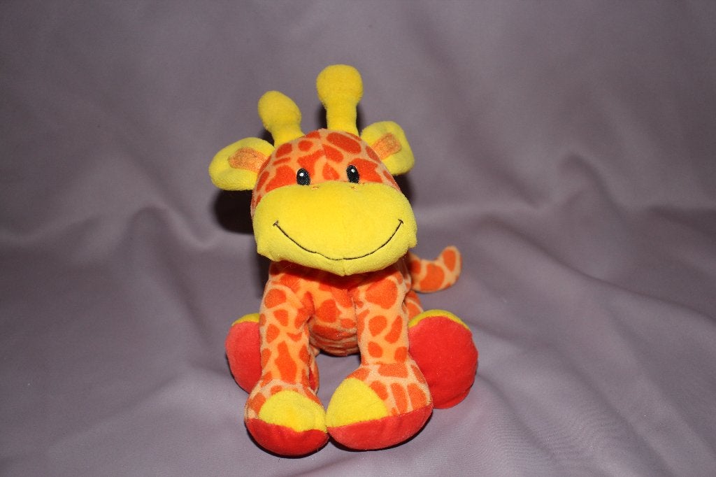 Playgo giraf met rammelaar hoofd - knuffel pluche 15cm, Oranje, Gebruikt, Overige merken, Overige karakters