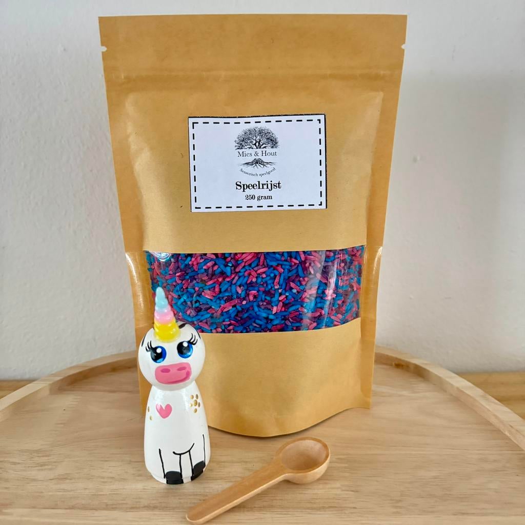 Houten Unicorn pegdoll met speelrijst, Ophalen of Verzenden, Nieuw, Ontdekken