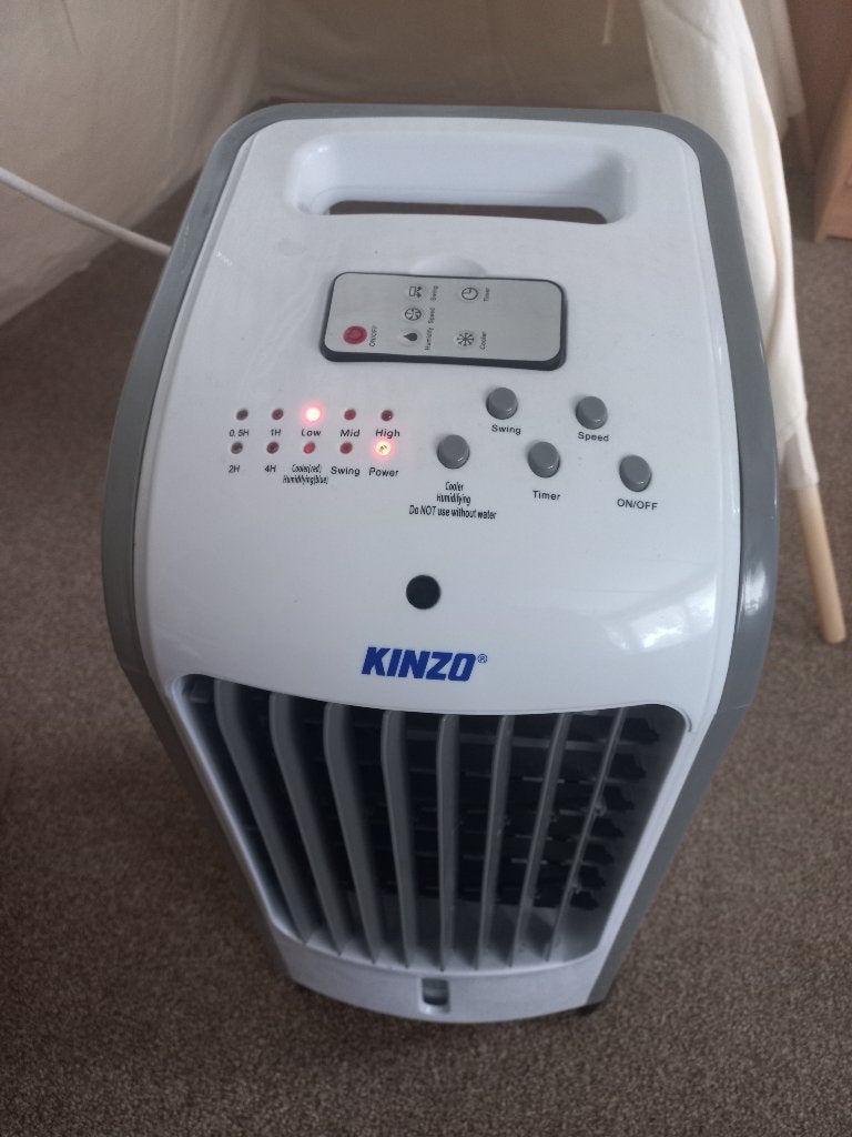 Kinzo Aircooler - Mobiele Luchtkoeler met Afstandsbediening, Ophalen, Timer, Minder dan 60 m³, 3 snelheden of meer