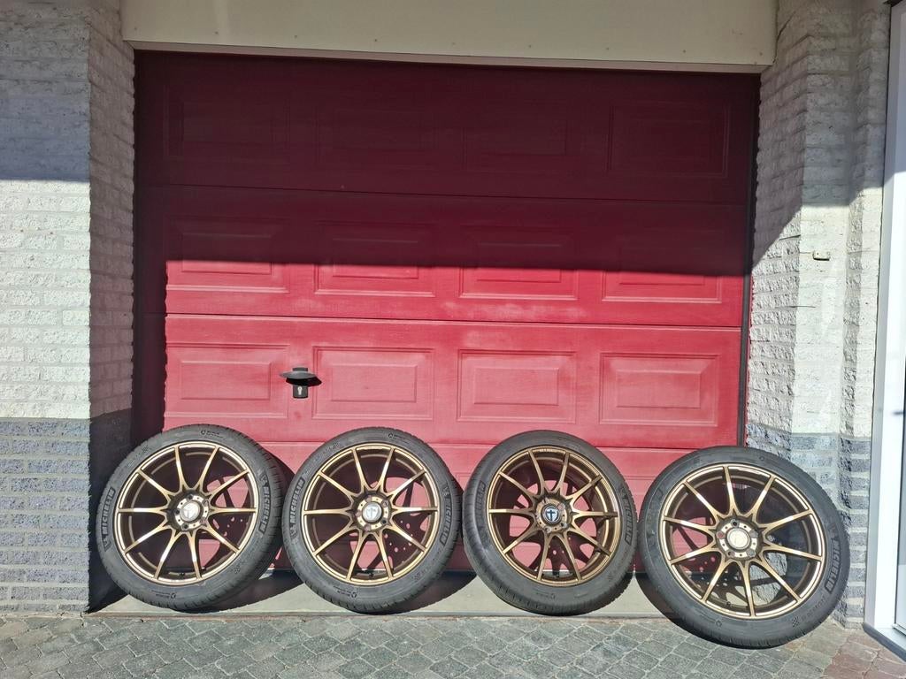 5x108 Velgen goud met Michelin Pilot Sport 4 banden, Ophalen of Verzenden, Gebruikt, Jaguar