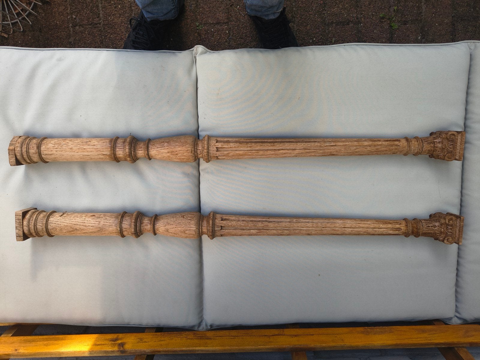 Antieke houten ornamenten voor meubels - 2 stuks, Ophalen of Verzenden