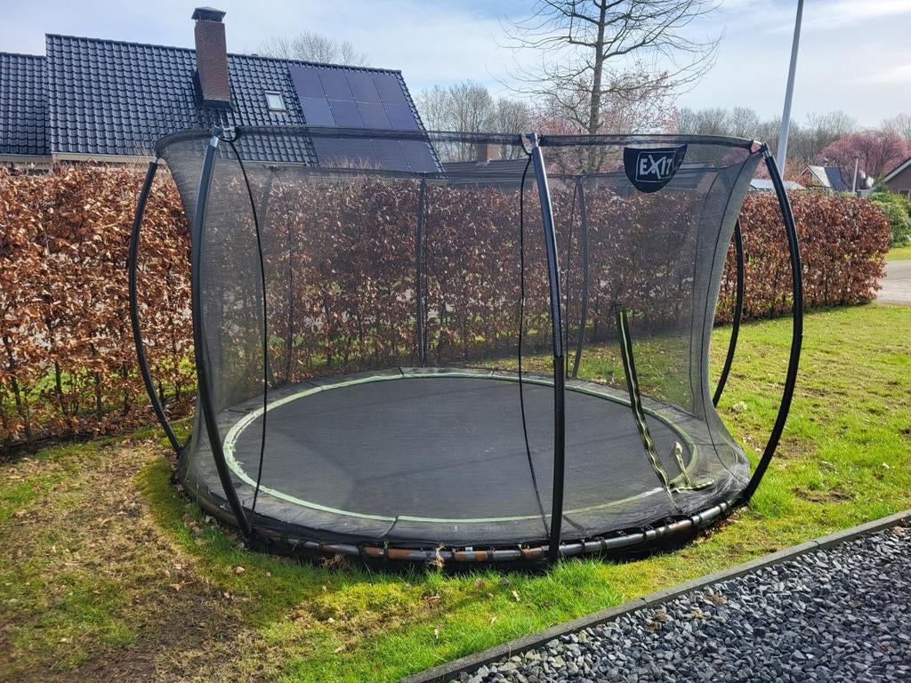 Exit inground trampoline met veiligheidsnet 366 cm, Ophalen, Gebruikt
