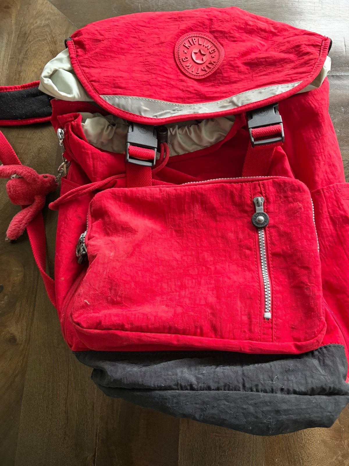 Rode kipling schooltas/ rugtas, Ophalen, Gebruikt, Rugtas, 40 tot 50 cm