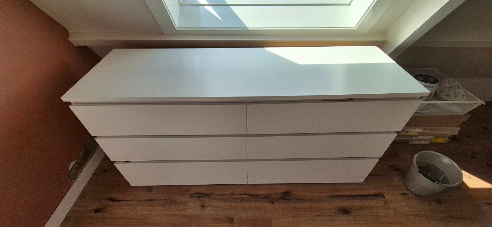 IKEA MALM ladekast wit, 160x78 cm met 6 laden, Huis en Inrichting, Ophalen, 150 tot 200 cm, Zo goed als nieuw, 25 tot 50 cm