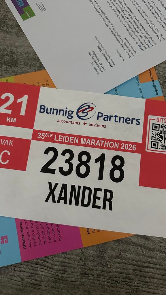 Startbewijs Halve Marathon Leiden, Tickets en Kaartjes, Eén persoon