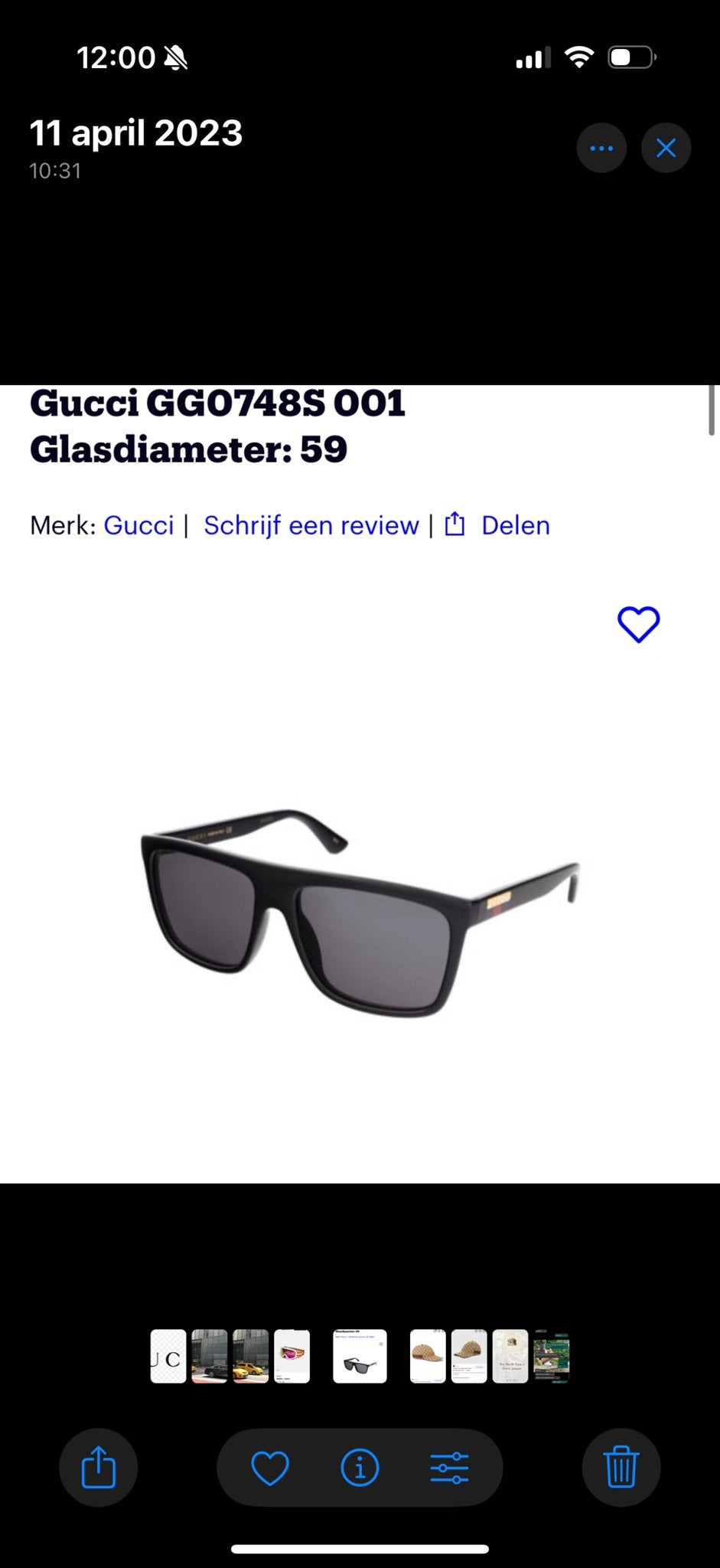Mooie Gucci Zonnebril voor Mannen - Gepolariseerd, Gebruikt, Zonnebril, Groen, Ophalen