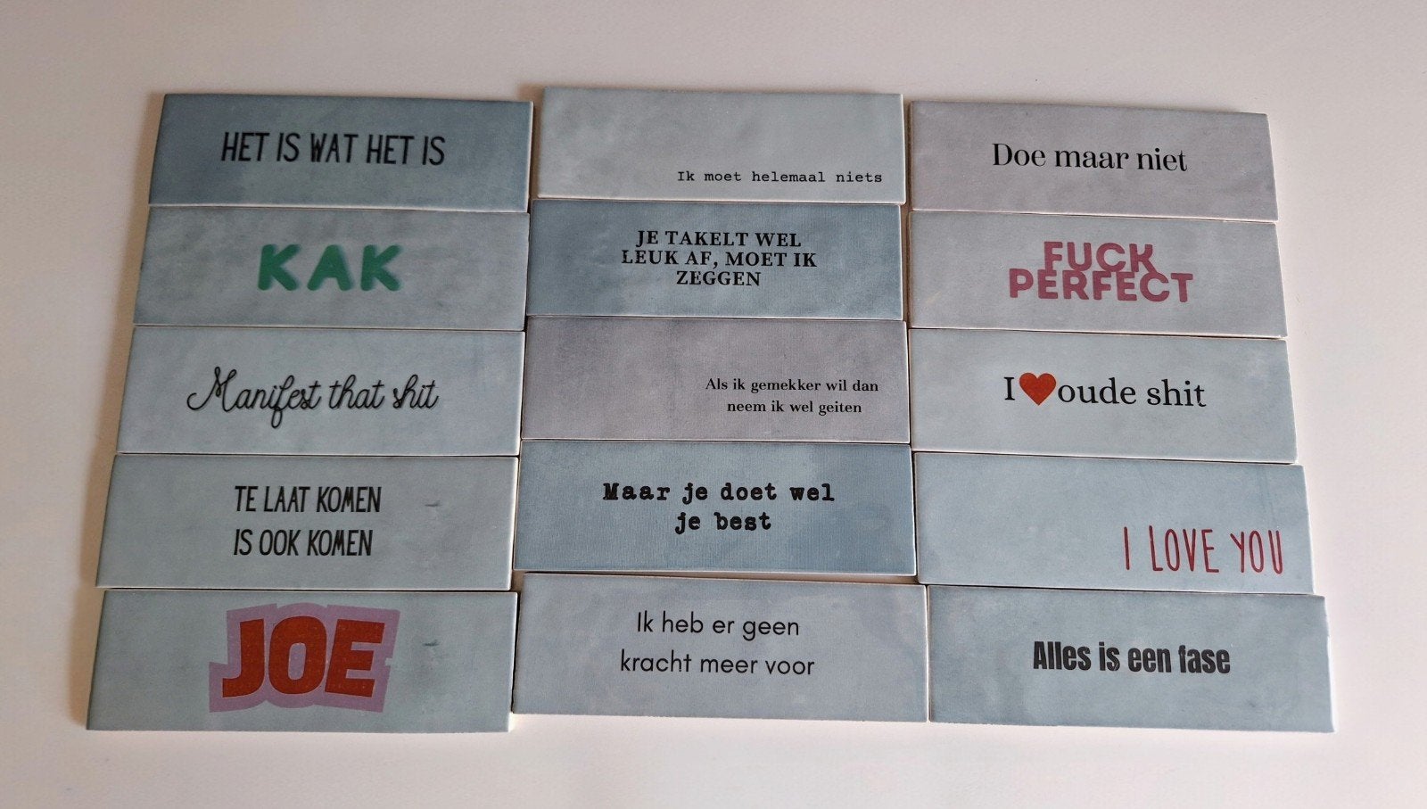 Leuke tegeltjes met grappige & mooie teksten, Huis en Inrichting, Tegeltje, Ophalen of Verzenden, Handgemaakt, Steen/keramiek