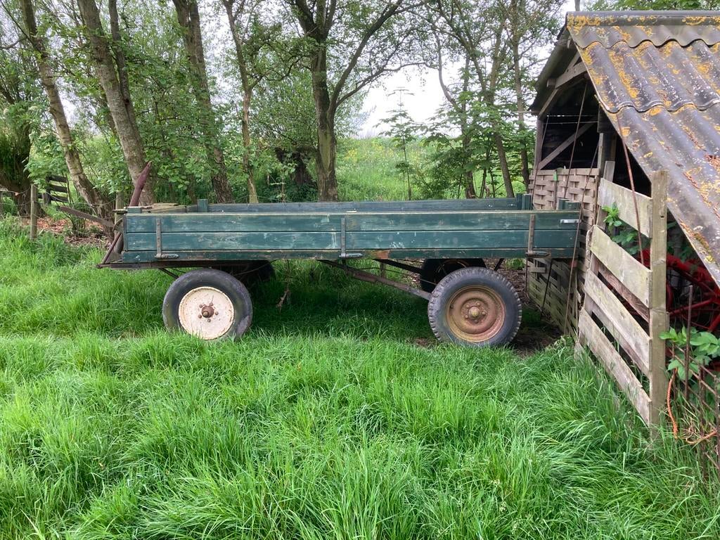 Kar balenwagen platte wagen, Doe-het-zelf en Verbouw, Transportwagens, 100 liter of meer, Ophalen, Gebruikt, Transportkar