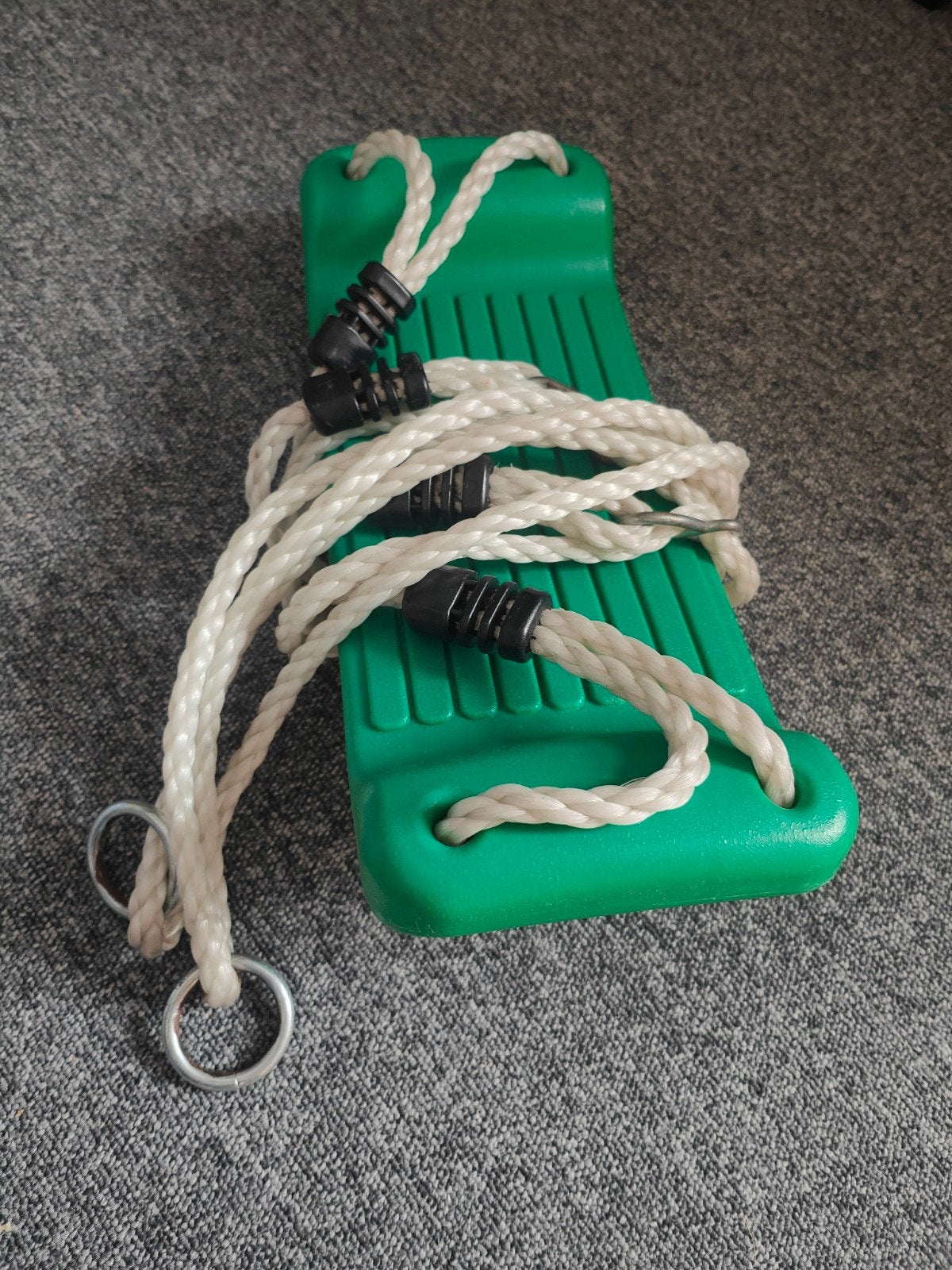 Groene schommelzitje met touwen, Kinderen en Baby's, Ophalen, Gebruikt, Schommel, Aanbouwonderdeel