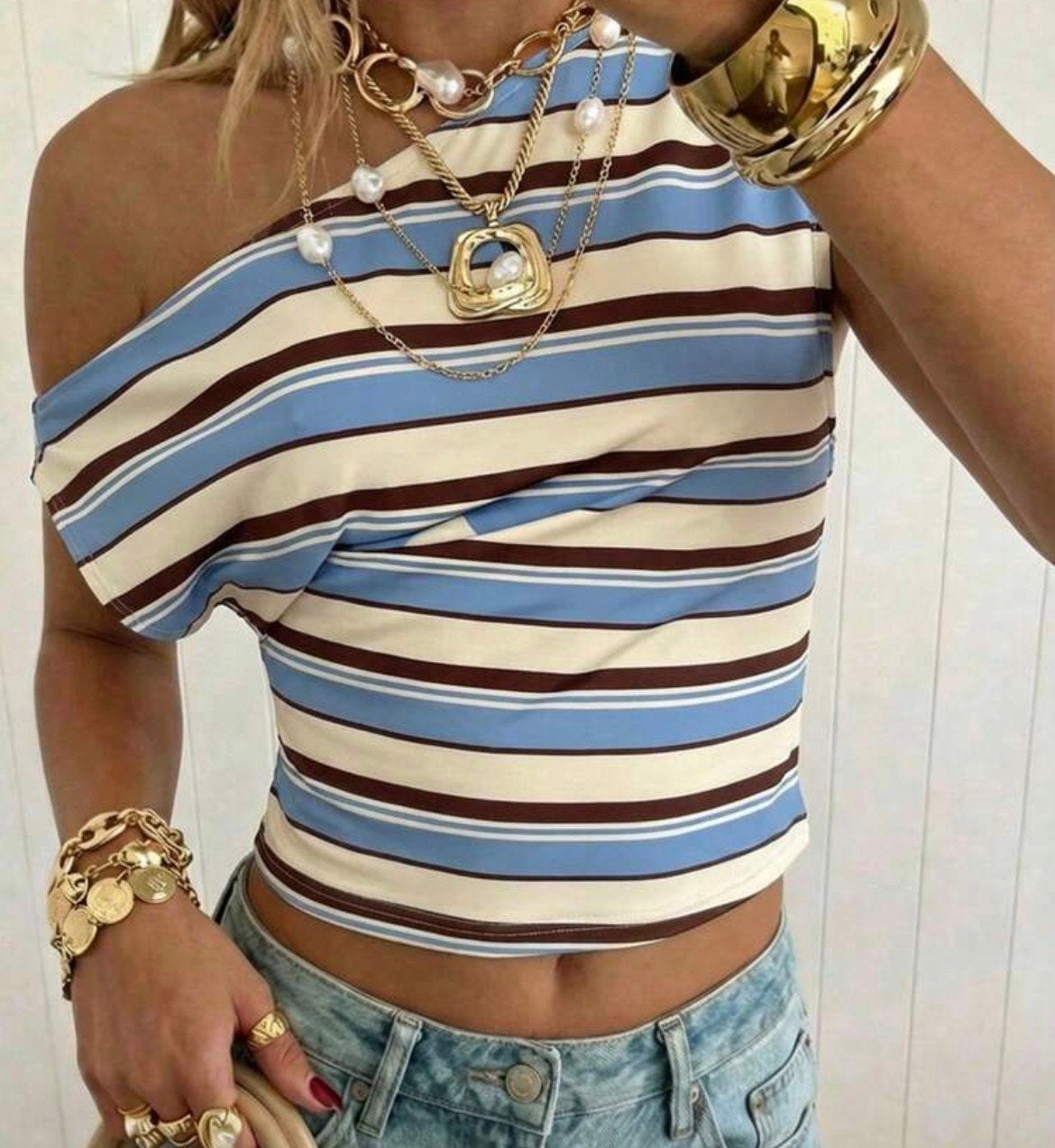 Nieuw off shoulder top shirt S, Ophalen, Blauw, Nieuw, Maat 36 (S)