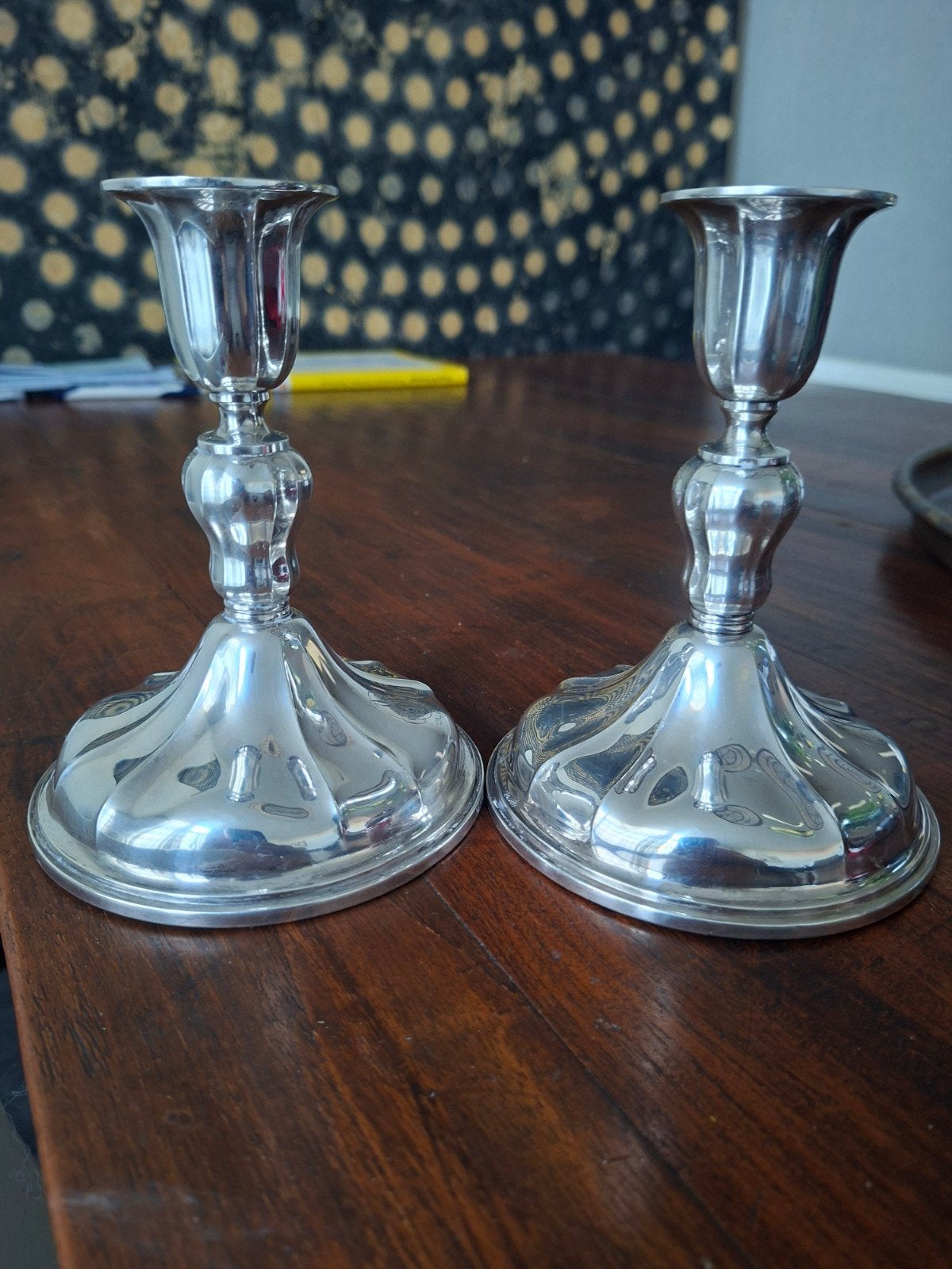 Set van 2 vintage zilveren kandelaren 800 gram., Ophalen of Verzenden, Zilver