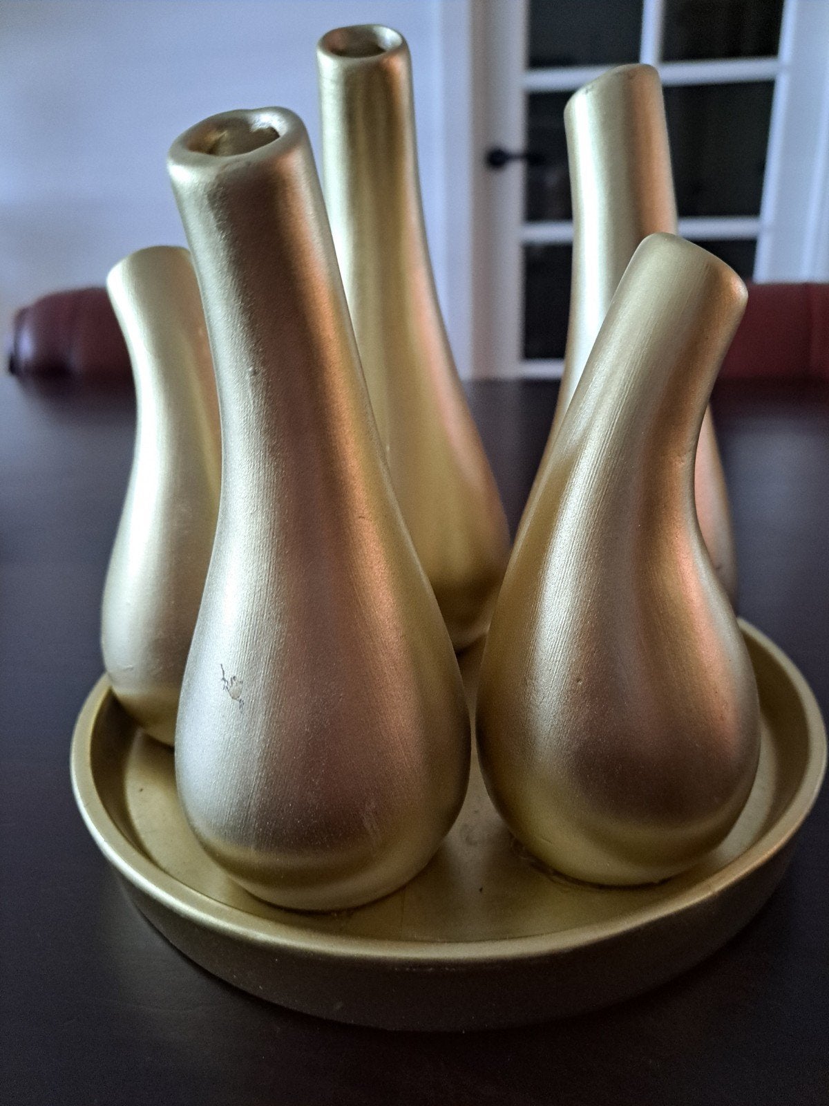 Gouden Keramische Tulpenvaas - ø 20 cm Stijlvol en Modern, Ophalen, Nieuw, Geschikt voor droogbloemen, Steen/keramiek