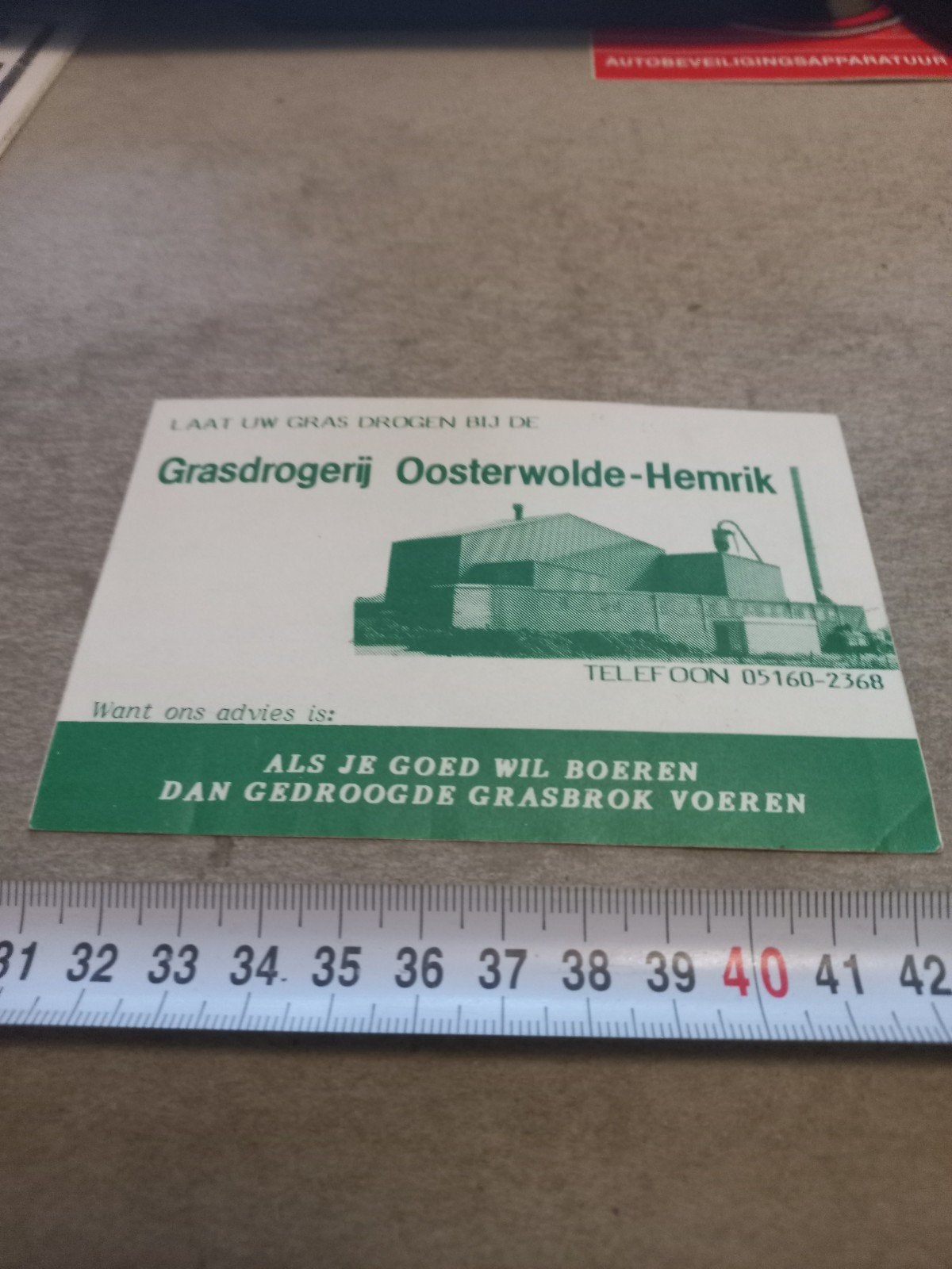 Oude reclamekaart Grasdrogerij Oosterwolde-Hemrik, Ophalen of Verzenden