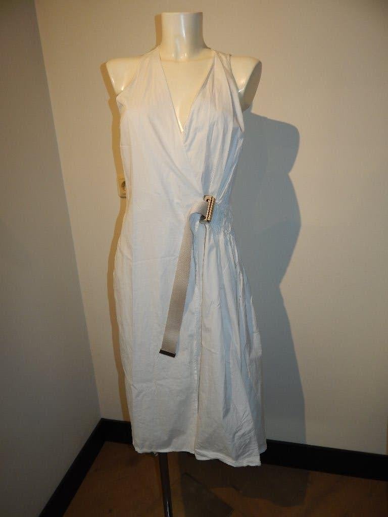 Acne Studios witte overslag jurk band met aparte gesp sluit, Maat 38/40 (M), Acne studios, Wit, Ophalen of Verzenden