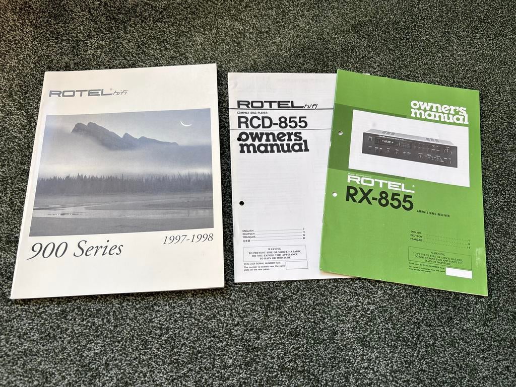 Rotel Brochure 1997-1998 & Gebruiksaanwijzingen RCD-855, RX-, Ophalen of Verzenden, Gelezen, Folder