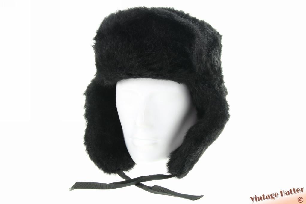 vintage Russische wintermuts zwart imitatie bont 57, Kleding | Heren, Ophalen of Verzenden, Gedragen, 57 cm (M, 7⅛ inch) of minder