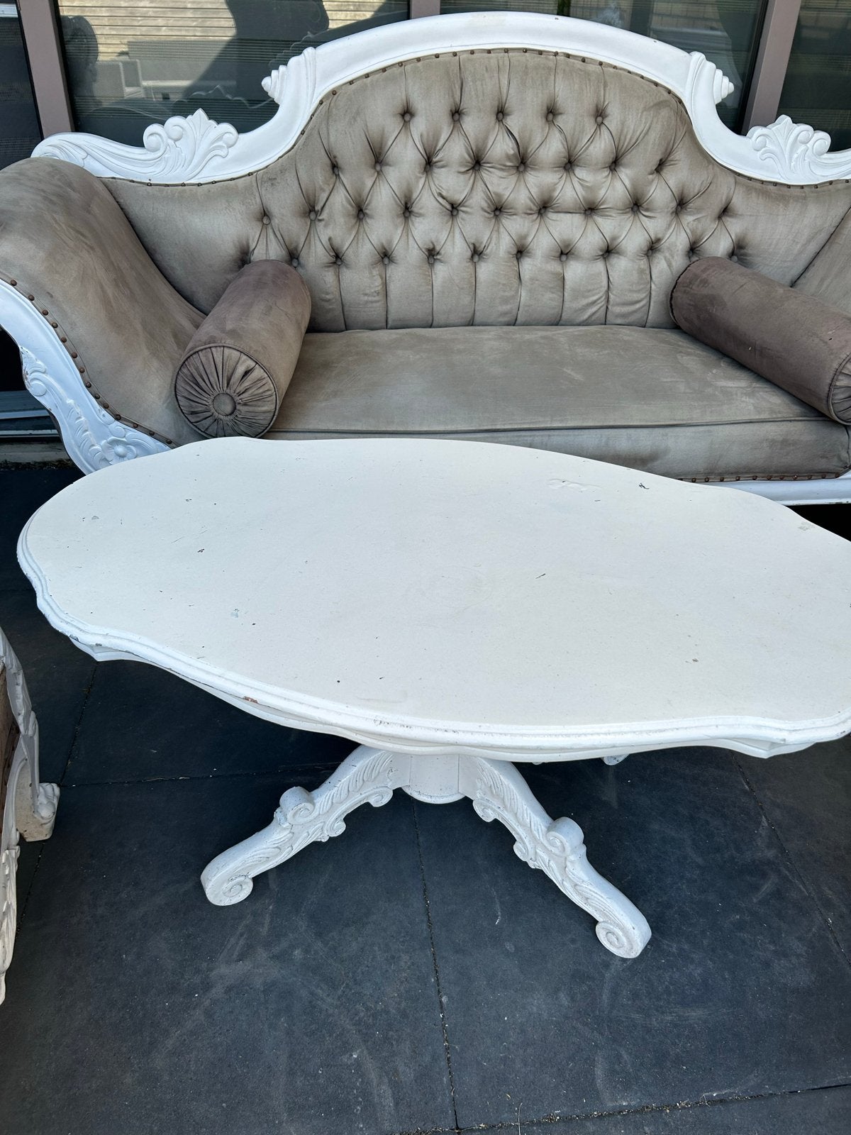Antieke Barok Stijl Salon Set: Bank, 2 Fauteuils & Salontafe, Antiek en Kunst, Ophalen