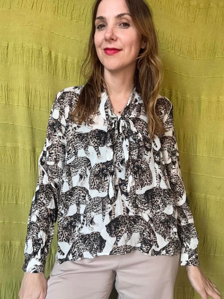 Blouse / shirt h&M- panter / kat - 38/M/medium, Maat 38/40 (M), Hgv, Hgv, Ophalen of Verzenden